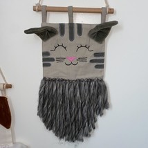 CAT Wall Hanging Textured Animal Natural Room Decor Gray Kitten Wall Art... - $28.70