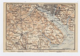 1906 Original Antique Map Vicinity Of Southampton Freemantle Hampshire England - £15.29 GBP