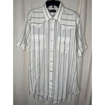 1970s Ruddock Bros Western Rodeo Cowboy Floral Stripe Pearl Snap Shirt XXL - $28.00