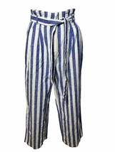 J. Crew Size 4 Small Beachwear Pants Linen Cotton Blue Striped Pants - AC - £21.13 GBP