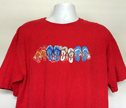 Hawaii Aloha Flip Flop T Shirt Mens XL Kahoolaws Lanai Maui Oahu Niihau Molokai - £17.37 GBP