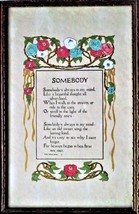1920-1930 Emma E. Koehler Somebody Hand colored Poem Print w/Gold Ink 11... - $49.95