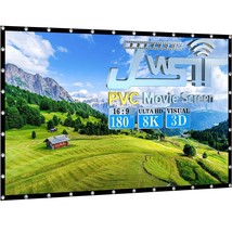Projector Screen, 180 Inch Upgraded Pvc 3 Layers Outdoor Projector Scree... - $183.32