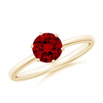 ANGARA Lab-Grown Ct 1 Round Ruby Solitaire Engagement Ring in 14K Solid ... - £632.58 GBP