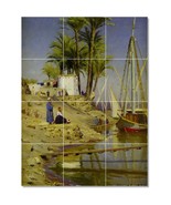 Peder Mork Monsted Waterfront Painting Ceramic Tile Mural BTZ22883 - $164.12 CAD+