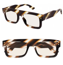 GUCCI Brown Stripe Yellow Diamond 1085 Unisex Chunky Bold Gg1085S Sunglasses 002 - £359.41 GBP