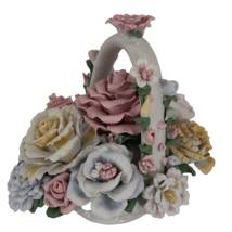 Ceramic Basket of Flowers Price Industries 7x6.25&quot; - £10.97 GBP