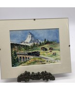 Jean Haefele Water Print 42/85 Snow Covered Mountain Landscape With Train - £47.18 GBP