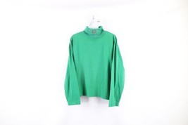 Vintage 90s Streetwear Womens XL Faded Christmas Tree Turtleneck T-Shirt Green - £27.25 GBP