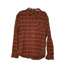 Royal Robbins Button Front Shirt Size XL Trim Fit Orange Plaid LS Cotton Mens - £15.49 GBP