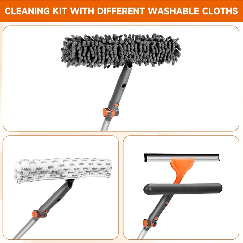 Chabatree Window Squeegee Cleaner Set 2-In-1 Window Cleaning Tool with Extendabl Item image 2