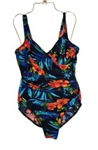 Miraclesuit Women 10 Samoan Sunset Sanibel Ruched Swimsuit Floral  - £38.46 GBP