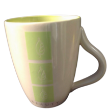 Russ Berrie &amp; Co. Natural &quot;BEAUTY&quot; Nature Coffee Cup Mug Green &amp; Beige w Leaves - £7.60 GBP