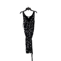 Ann Taylor Loft Petites Womens Tank Dress Size 0P Black Gray Stretch Waist Tie - £18.55 GBP