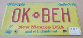 NEW MEXICO PERSONALIZED VANITY LICENSE PLATE   OK * BEH  NATIVE AMERICAN... - £21.53 GBP