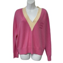 Sandro Almeria Logo Intarsia Sweater in Rose Size 3 US Large New with tags - £112.43 GBP