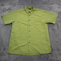 Royal Robbins Shirt M Green Short Sleeve Button Up Collared Plaid Pocket Relaxed - £17.81 GBP