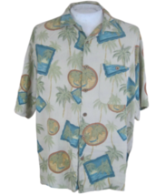 BOCA CLASSICS Hawaiian ALOHA shirt pit to pit 26 XL silk tropical luau palms - £11.63 GBP