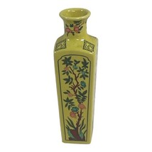 Vtg Miniature Bud Vase Franklin Porcelain 1980 Yellow Floral Design Japa... - £14.70 GBP