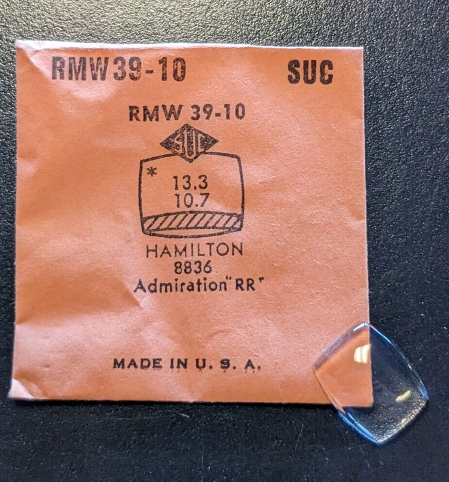 NOS SUC Acrylic Watch Crystal Hamilton 8836 Admiration RR 13.3 x 10.7 RM... - $10.88