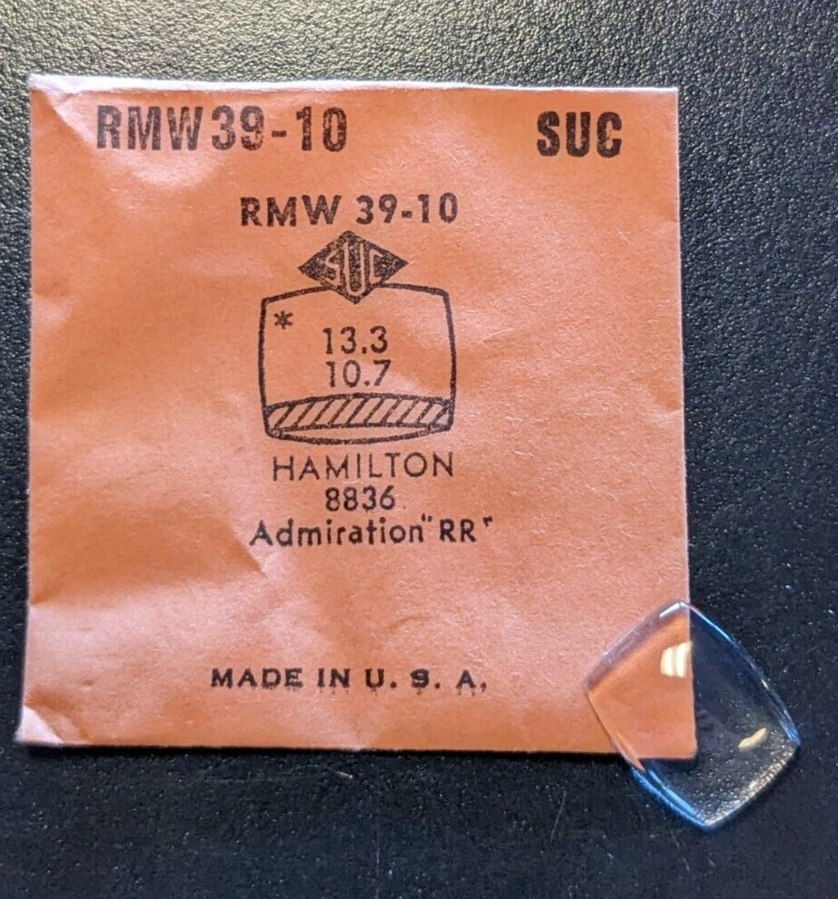 NOS SUC Acrylic Watch Crystal Hamilton 8836 Admiration RR 13.3 x 10.7 RMW39-10 - $10.88