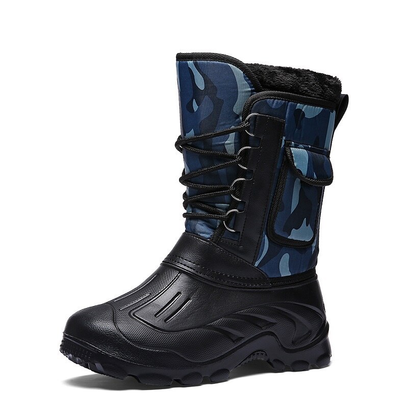 Primary image for Men Boots Winter New Camouflage Plus Velvet Snow Boots Male Keep Warm Outdoor Cl