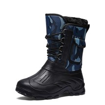 Men Boots Winter New Camouflage Plus Velvet Snow Boots Male Keep Warm Outdoor Cl - £38.58 GBP