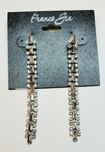 Franco Gia Silver Plated Earrings Special Occasion Dangle C Z's  Strand Stud #16 - $24.02