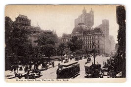 Broadway Street View From Warren Street New York NY NYC UNP DB Postcard F19 - £7.35 GBP