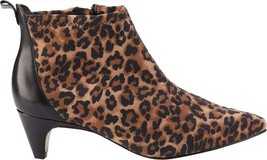 Walking Cradles Womens 5 M Leopard Stretch Fabric Zipper Ankle Bootie DisplayZG4 - £60.43 GBP