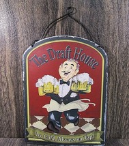 The Draft House Ice Cold Always On Tap Beer Tin Sign Mancave Wall Bar De... - $13.99