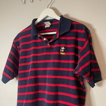 Disney Shirt Mens Medium Red Striped Mickey Mouse Preppy Acadamia Y2K Style - £3.50 GBP