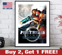 Metroid Prime 2 Echoes Poster 18&quot; x 24&quot; Print Gamecube Game Room Wall Art - £10.60 GBP