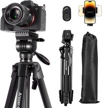 Camera Tripod,Video Tripod with Fluid Head, Arsoer 60&quot; Vlog Tripod with Wireless - £21.13 GBP