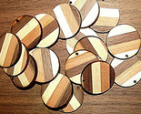 20 SANDED WALNUT, CHERRY, &amp; MAPLE LAMINATED EARRING / WOOD / TAG BLANKS 1&quot; - £13.92 GBP