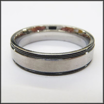 Stainless Steel Stamped Ring 6mm, Black Edge  - £2.35 GBP+
