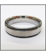Stainless Steel Stamped Ring 6mm, Black Edge  - £2.31 GBP+
