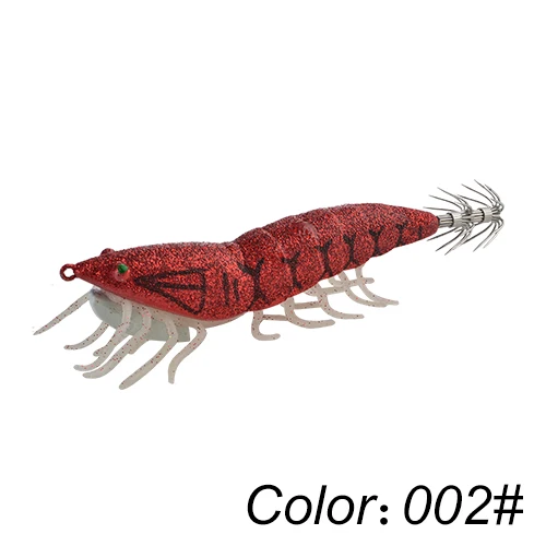 FISH KING Squid Lures 3.0#3.5# Lead Sinker Jigs Octopus Wood Shrimp Bait With Sq - £48.69 GBP