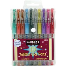 Sargent Art 10 Count Assorted Color Glitter Gel, Non-toxic, Magical Ink ... - $15.99