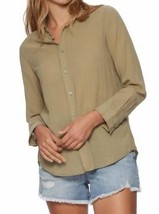 Flags &amp; Anthem Marne Long Sleeve Split Back Woven Shirt Sage - $41.00