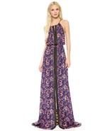Veronica Beard Floral Batik Print Lace Trimmed Gown Silk Maxi Dress $109... - $346.97 CAD