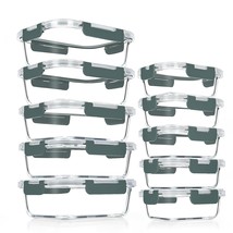 10 Pack Glass Meal Prep Containers, Airtight Glass Lunch Containers, Stackable G - £43.57 GBP