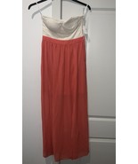 Womens Strapless Dress Peach White by Stooshy Size 3 - short slip/chiffo... - $931.17 MXN