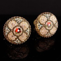 Antique micromosaic earrings - Made in Italy - screw on - multi colored ... - $65.00