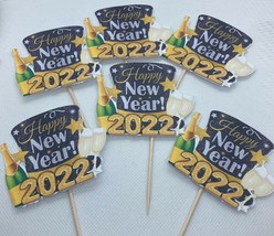 Happy New Year&#39;s 2022 CupCake Toppers Decoration - £12.02 GBP