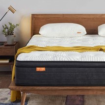 Full Size, Grey, 12 Inch Plush Pillow Top Hybrid Mattress, Motion Isolating - £331.26 GBP