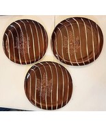 Purinton Pottery Intaglio Dinner Plate LOT 3 Hand Painted Brown Floral S... - £31.08 GBP