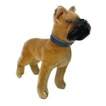 Vintage STEIFF Sarras Boxer Dog Standing Mohair 17cm Original Collar - $147.51