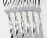 Oneida Flourish Dinner Forks 8&quot; Stainless Rope Edge 18/10 Lot of 6 - £54.82 GBP