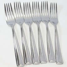 Oneida Flourish Dinner Forks 8&quot; Stainless Rope Edge 18/10 Lot of 6 - £53.81 GBP